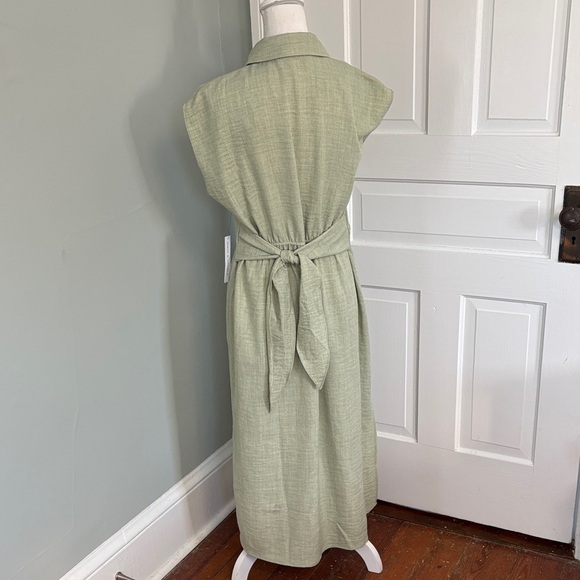 NWT Emma & Michele Green Women's Shirt Dress Size Medium - Picture 3 of 7